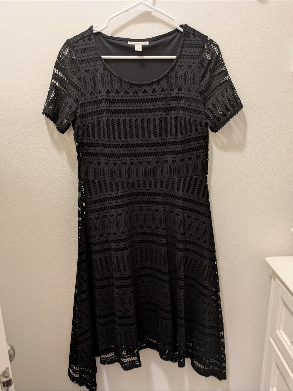 Dana Buchman Black Lace Fit & Flare Mini Dress